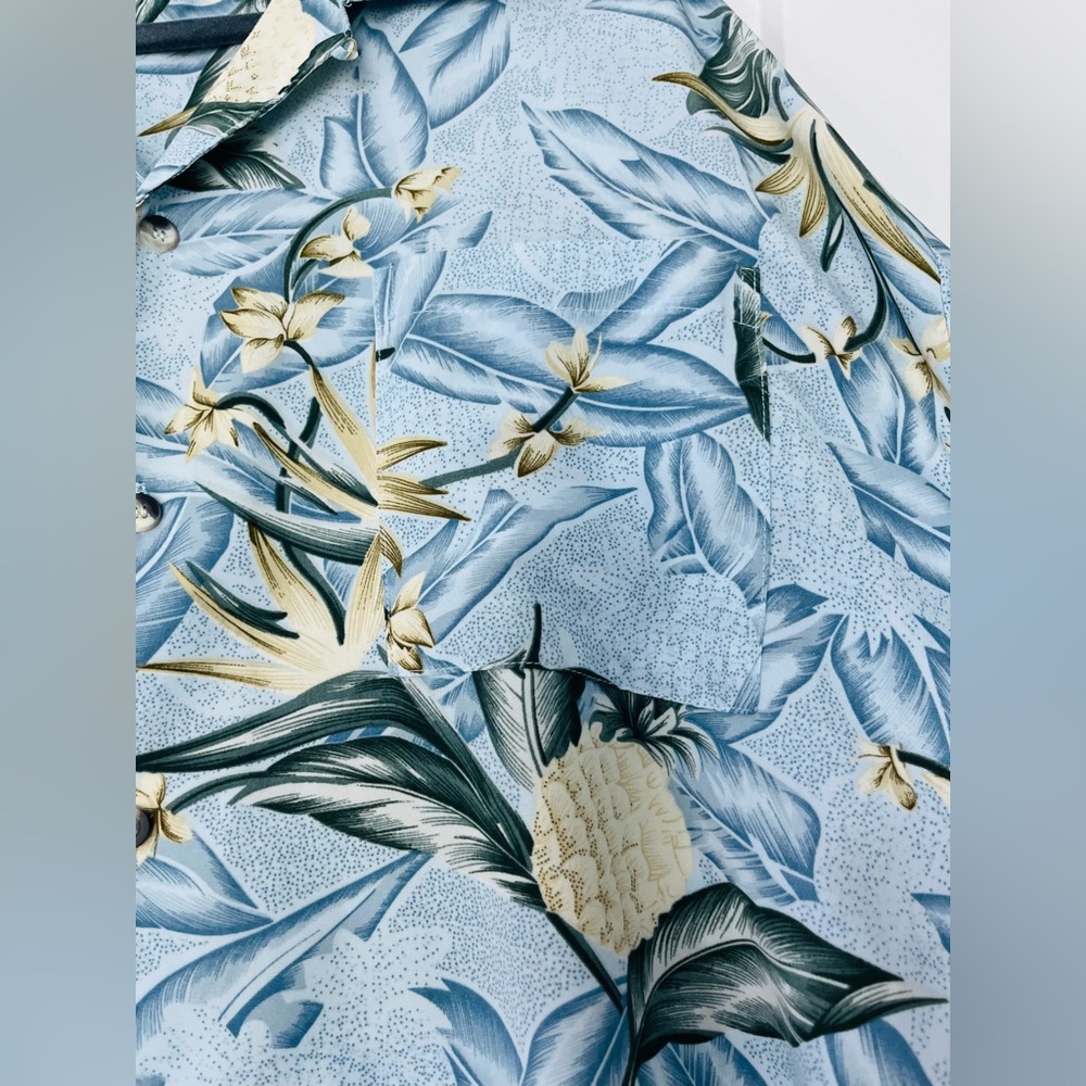 Island Blue Men’s Tropical Print Light Blue Shirt, Size XXL - Picture 3 of 8